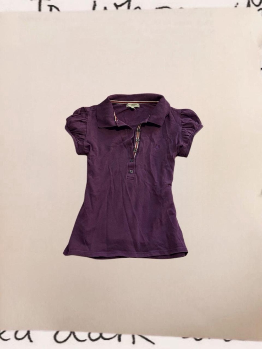 vintage burberry puff sleeve polo